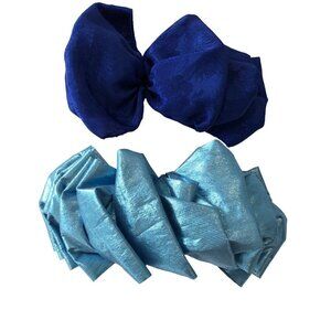 Vintage 2 Oversized Oversized Bow Barrettes Blue Revlon